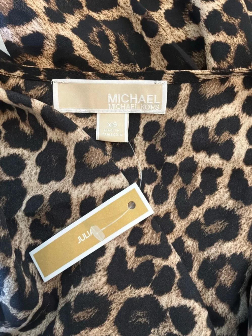 NWT Michael Kors “Julia” Leopard Print Dress XS